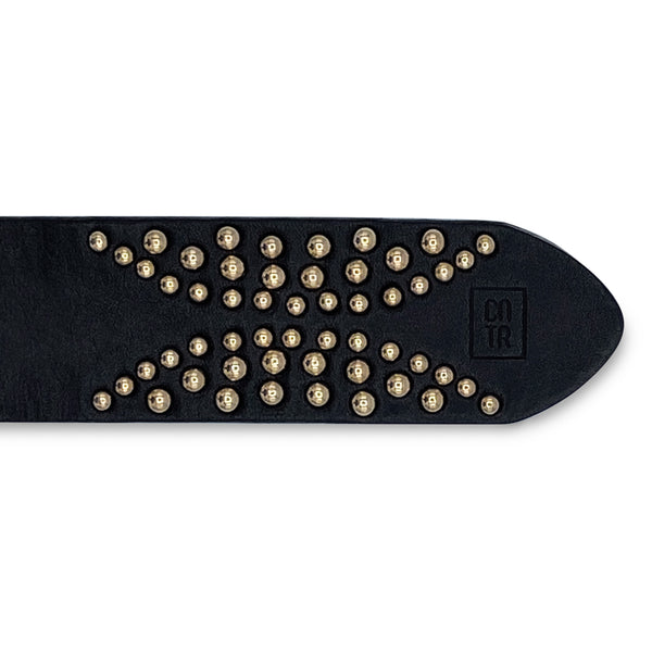 Black with Gold Studs