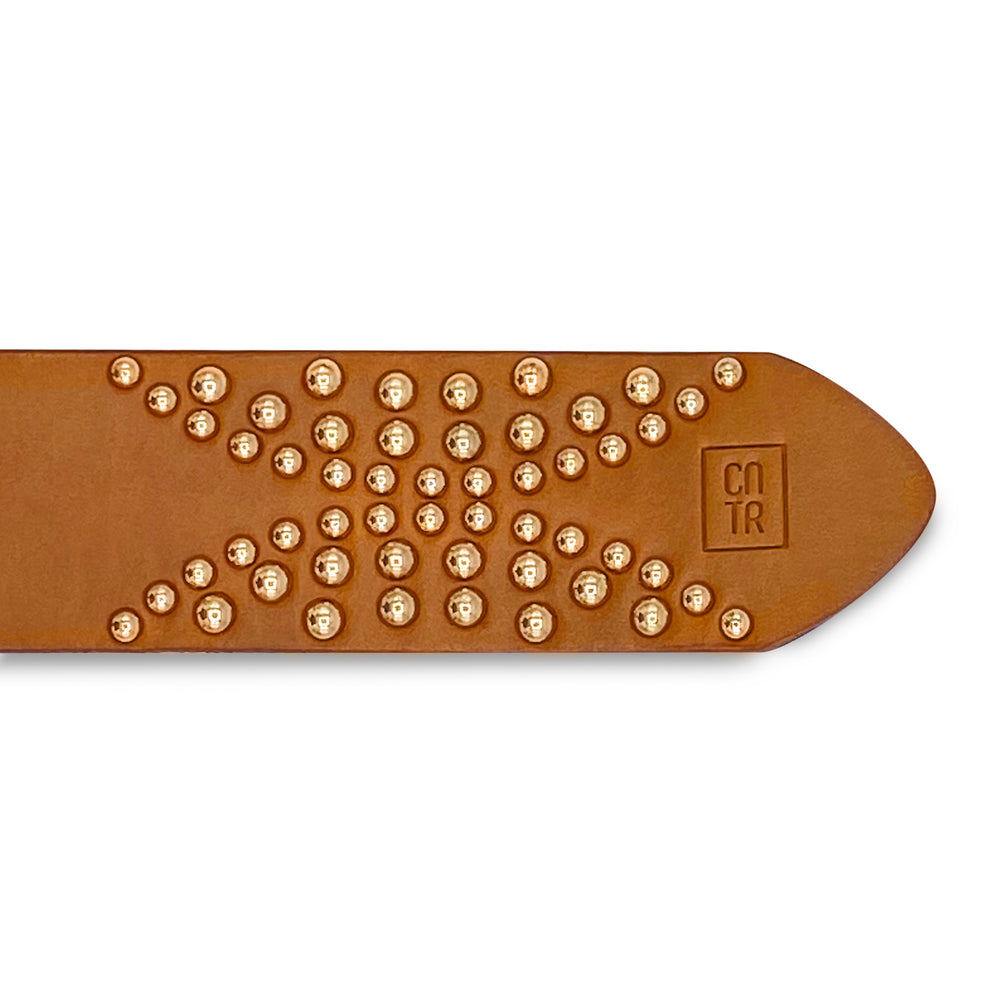 Tan with Gold Studs
